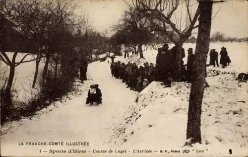 Ak Franche-Comté, Wintersport, Rennrodeln