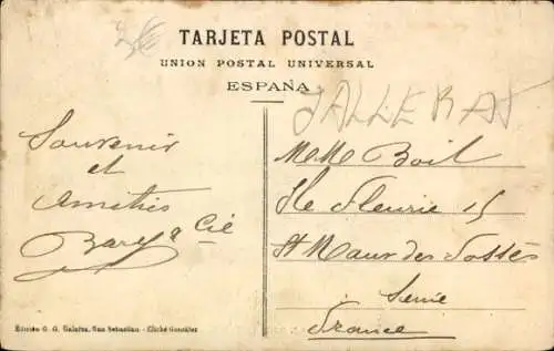 Ak San Sebastian, Stierkampfszene, Intento de Descabello