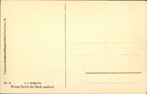 Künstler Ak Rubens, P. P., König David die Harfe spielend
