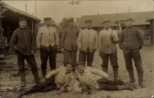 Ak 6. Ersatz Bataillon Fußartillerie Regiment 13, Soldaten, Gruppenfoto