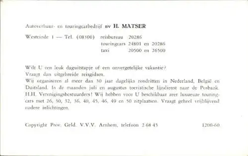 Ak Autobus, Firma von H. Matser