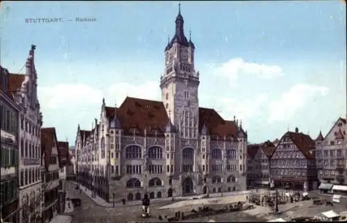 Ak Stuttgart in Württemberg, Rathaus