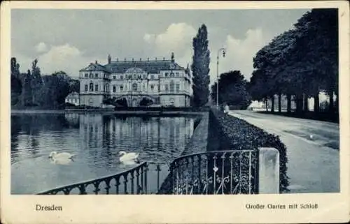 Ak Dresden Altstadt, Großer Garten mit Schloss