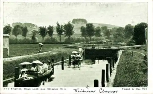 Ak Oxfordshire, England, Themse, Day's Lock