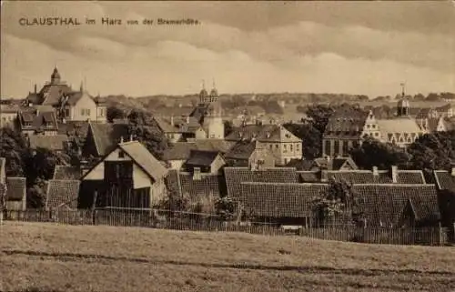 Ak Clausthal Zellerfeld im Oberharz, Blick von der Bremerhöhe