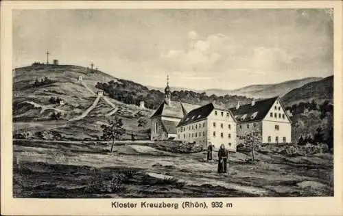 Künstler Ak Bischofsheim an der Rhön in Unterfranken, Kloster Kreuzberg