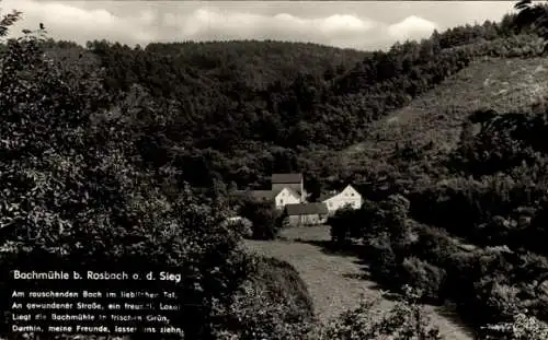 Ak Rosbach Windeck an der Sieg, Bachmühle, Gaststätte K. Brucherseifer, Gedicht