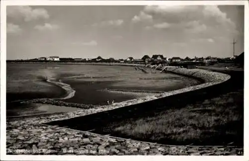 Ak Nordseebad Büsum, Badeanstalt bei Ebbe