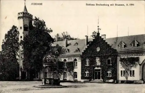 Ak Breitenburg bei Itzehoe in Holstein, Schloss Breitenburg, Brunnen