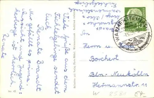 Ak Oberwarmensteinach Warmensteinach in Oberfranken, Teilansicht, Kirche, Enten