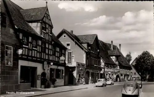 Ak Feucht in Mittelfranken, Teilansicht, Straße, Geschäfte