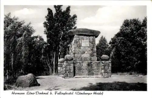 Ak Tietlingen Walsrode Lüneburger Heide, Hermann Löns Gedenkstein, Denkmal