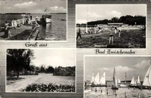 Ak Bad Zwischenahn in Oldenburg, Anleger, Strandbad, Segelregatta, Strandpark