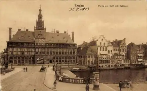 Ak Emden in Ostfriesland, Delft, Rathaus