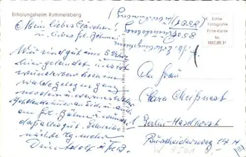 Ak Schwarzenbruck in Mittelfranken Bayern, Anstalten Rummelsberg, Erholungsheim Rummelsberg