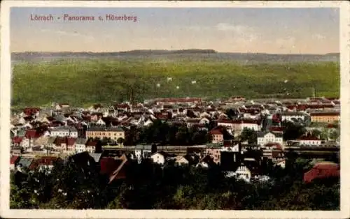 Ak Lörrach in Baden, Panorama, Blick vom Hünerberg