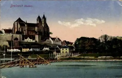 Ak Breisach am Oberrhein, Brücke, Kirche