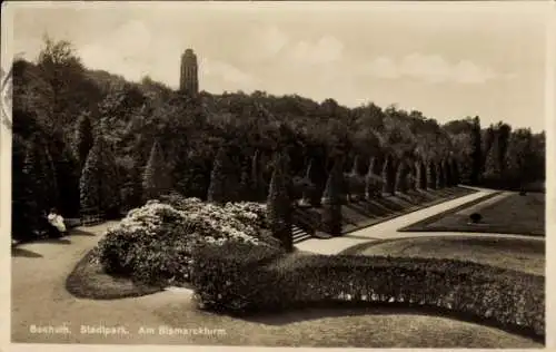 Ak Bochum im Ruhrgebiet, Stadtpark, Bismarckturm