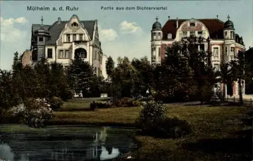 Ak Mülheim an der Ruhr, Dichterviertel