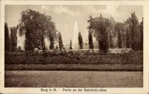 Ak Burg bei Magdeburg, an der Bahnhofs Allee