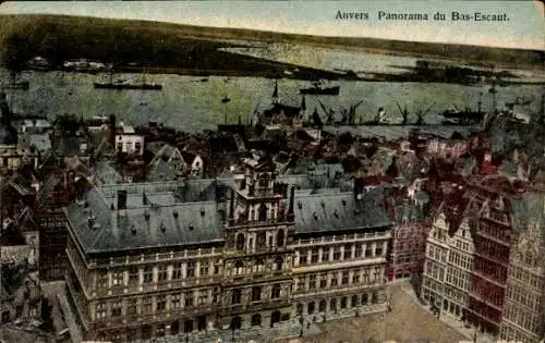 Ak Antwerpen Antwerpen Flandern, Panorama des Bas-Escaut