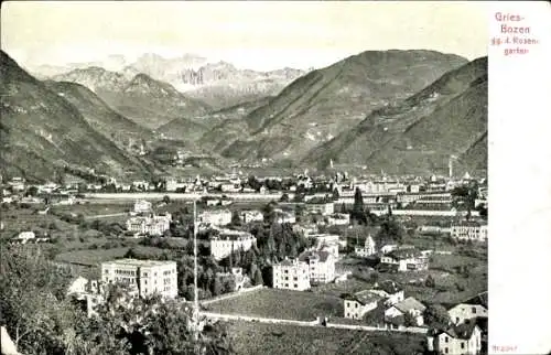 Ak Gries Bozen Bolzano Südtirol, Gesamtansicht, Rosenarten