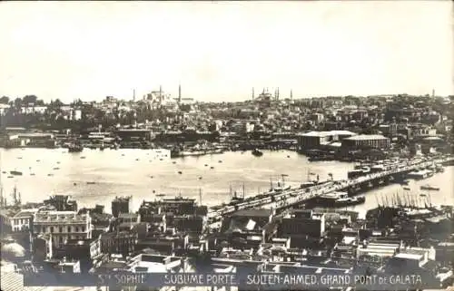 Ak Konstantinopel Istanbul Türkei, Ste Sophie, Sublime Porte, Galata Brücke