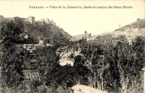 Ak Granada Andalusien Spanien, Teilansicht, Alhambra