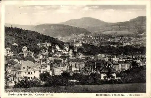 Ak Bodenbach Tetschen a.d. Elbe, Totalansicht der Stadt