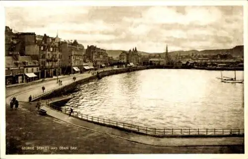 Ak Oban Schottland, George Street und Oban Bay