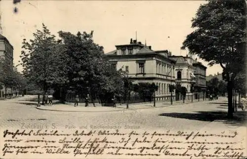 Ak Zwickau in Sachsen, Parkstraße, Reichenbacher Straße