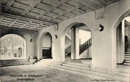 Ak Berlin Zehlendorf, Südschule, Eingangshalle