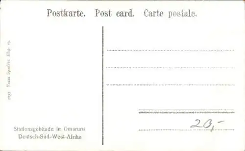 Ak Omaruru Deutsch Südwestafrika Namibia, Stationsgebäude