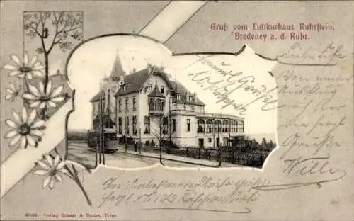 Passepartout Ak Bredeney Essen im Ruhrgebiet, Kurhaus Ruhrstein, Straßenbahn