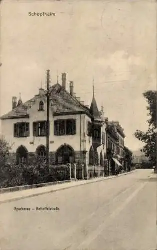 Ak Schopfheim in Baden, Sparkasse, Scheffelstraße