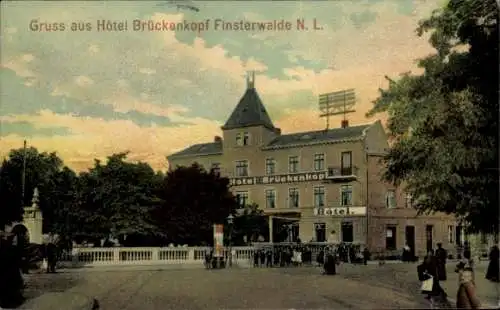 Ak Finsterwalde in der Niederlausitz, Hotel Brückenkopf