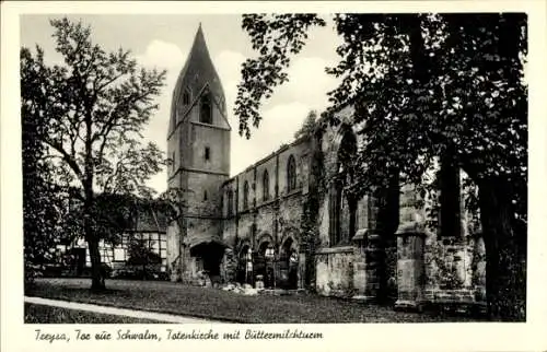 Ak Treysa Schwalmstadt Hessen, Totenkirche mit Buttermilchturm