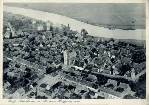 Ak Groß Steinheim Hanau am Main, Fliegeraufnahme