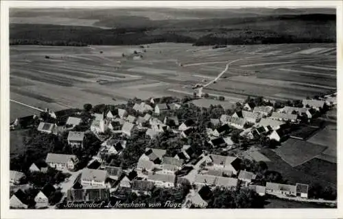 Ak Schweindorf Neresheim in Württemberg, Fliegeraufnahme