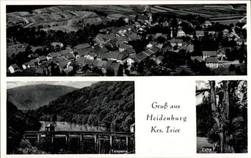 Ak Heidenburg im Hunsrück, Fliegeraufnahme, Talsperre, Eiche