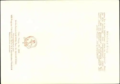 Ak Schauspieler Manfred Krug, Portrait