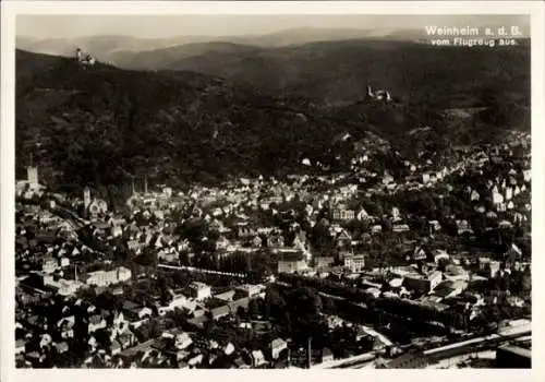 Ak Weinheim an der Bergstraße Baden, Fliegeraufnahme