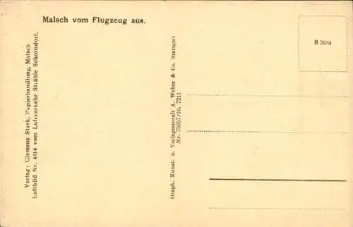 Ak Malsch in Baden, Fliegeraufnahme