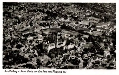 Ak Quedlinburg im Harz, Dom, Fliegeraufnahme