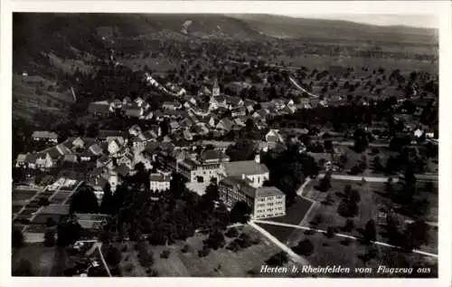 Ak Herten Rheinfelden in Baden, Fliegeraufnahme