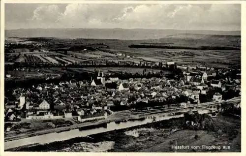 Ak Haßfurt Unterfranken, Fliegeraufnahme