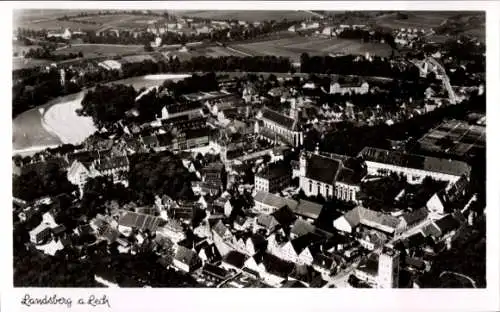 Ak Landsberg am Lech Oberbayern, Fliegeraufnahme