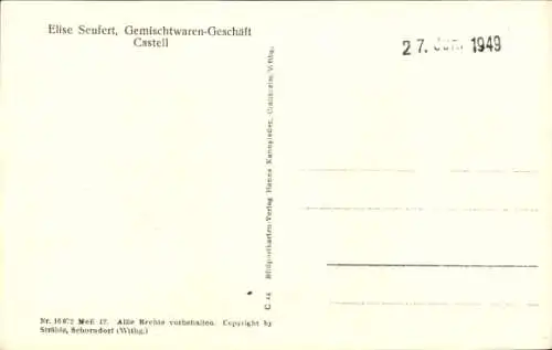 Ak Castell Unterfranken, Fliegeraufnahme