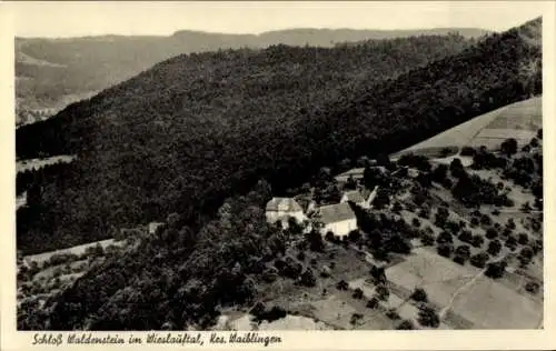 Ak Rudersberg in Württemberg, Fliegeraufnahme, Schloss Waldenstein