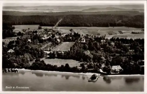 Ak Buch am Ammersee Inning Oberbayern, Fliegeraufnahme